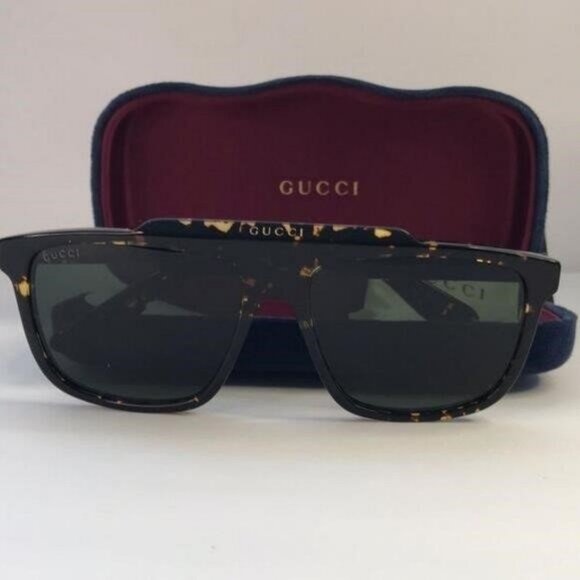 New Original Gucci GG1039S Havana tortoise square-frame sunglasses - Picture 10 of 12